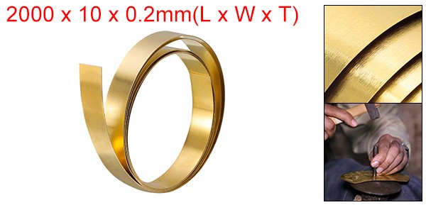 Brass Sheet Roll Metal Foil Plate 2000mm x 10mm x 0.2mm