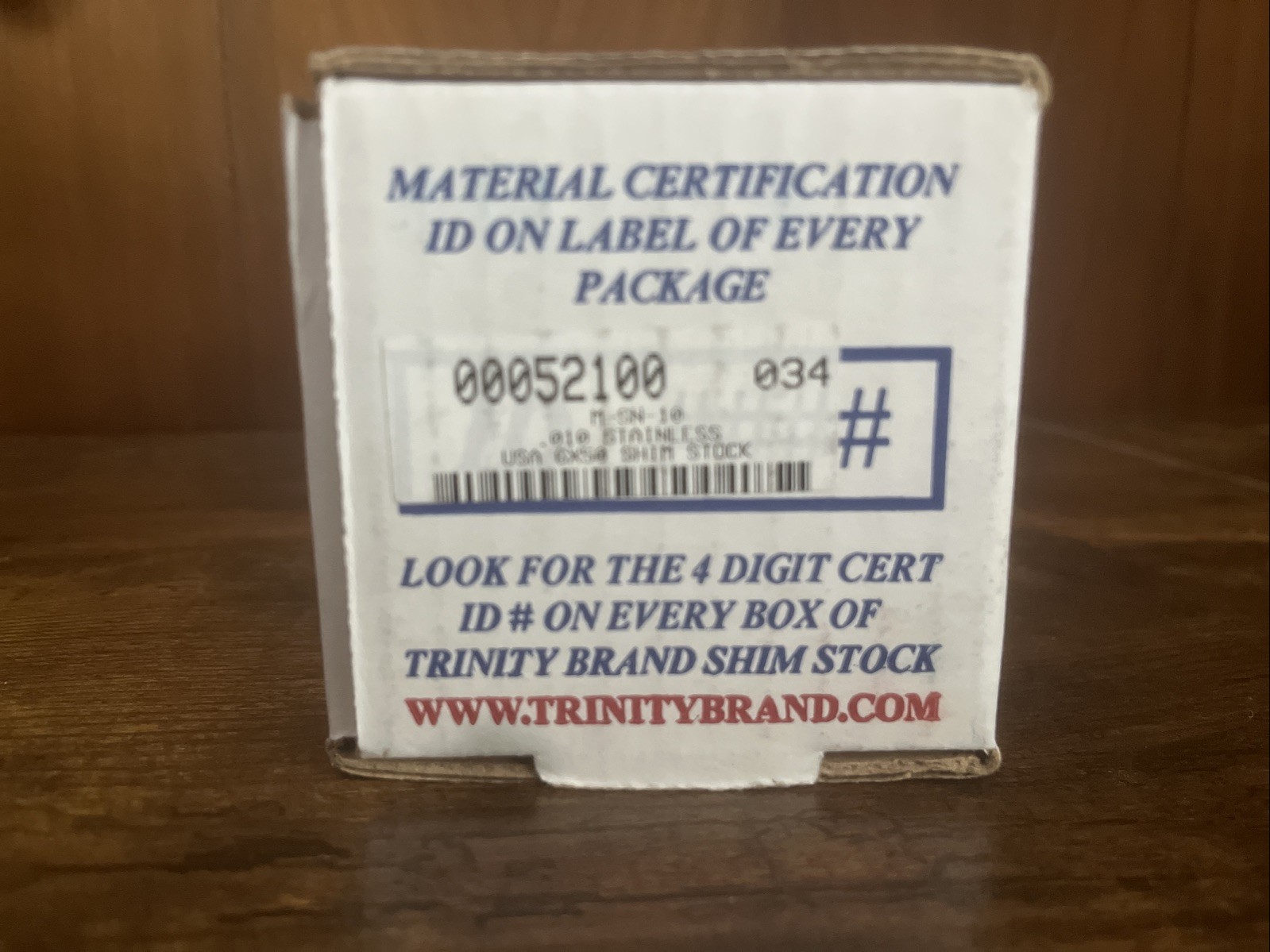 Trinity Brand Stainless Shim M-SN-10 50”x6” .010 Thick