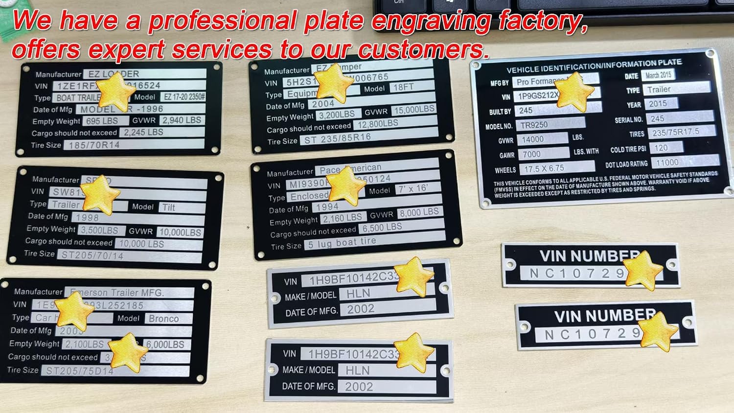 Blank Aluminum ID Plates, Metal Identification Plate, Serial Number Tag