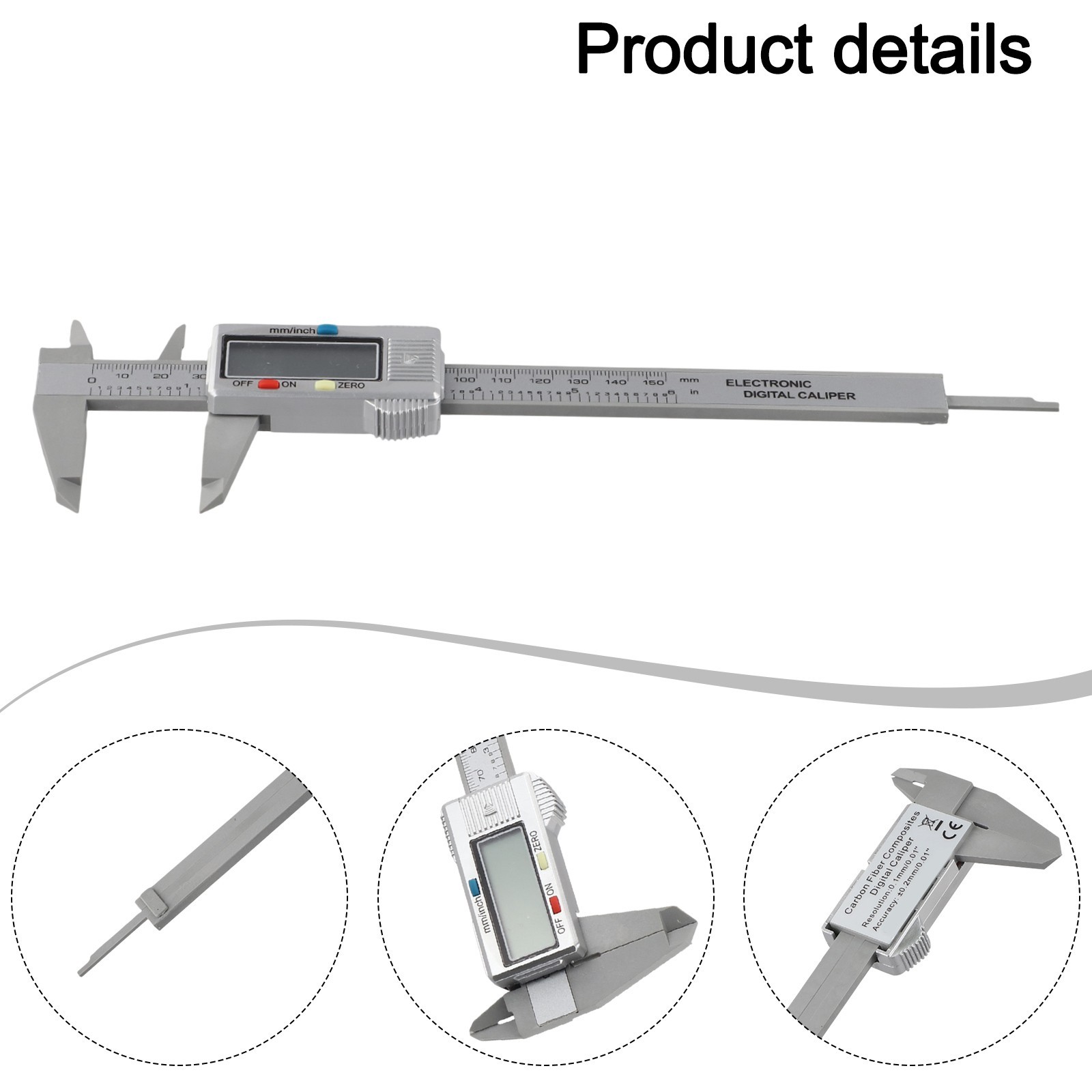 High Precision Digital Caliper 6inch Tool for Various Measurement Needs