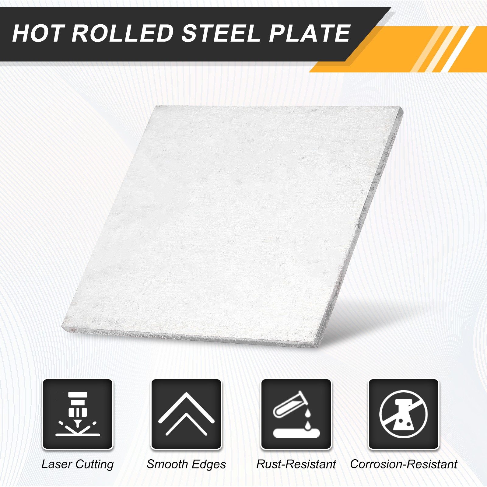 2Pcs 5/32″ Hot Rolled Steel Sheets 4″ x 4″ Steel Plate Base Silver