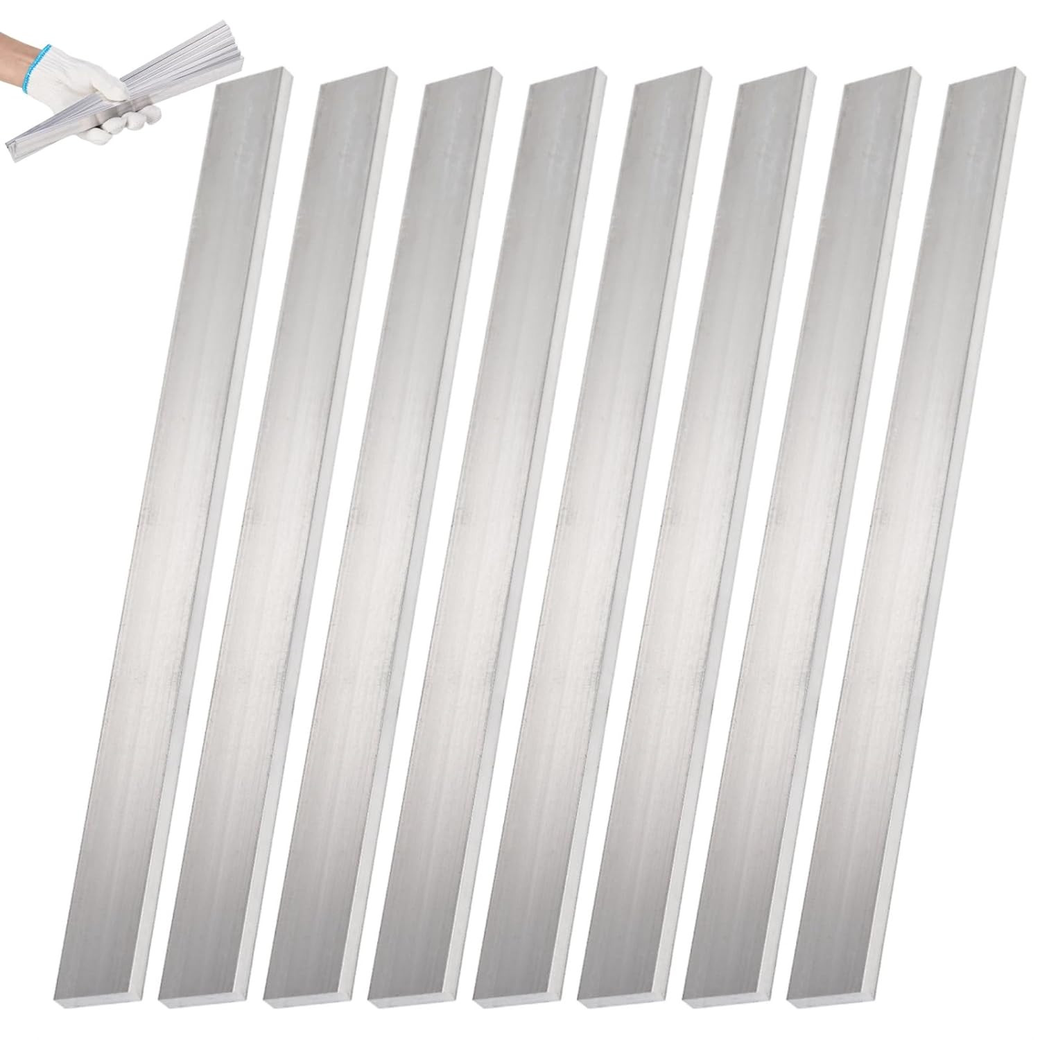 8PCS 6061 Aluminum Flat Bar 1/4″ x 1″ x 12″ T6 Metal Plate Stock