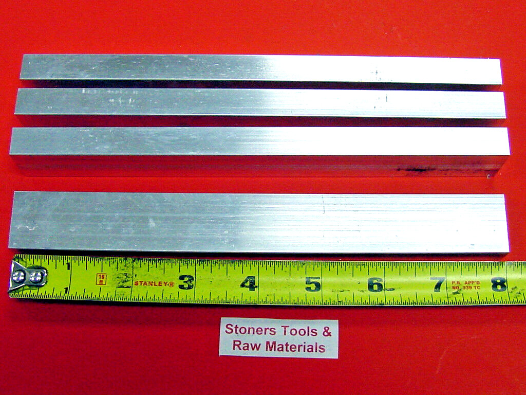 4 Pieces 1/2″ X 1-1/2″ ALUMINUM 6061 FLAT BAR 8″ long T6511 Extruded Mill Stock