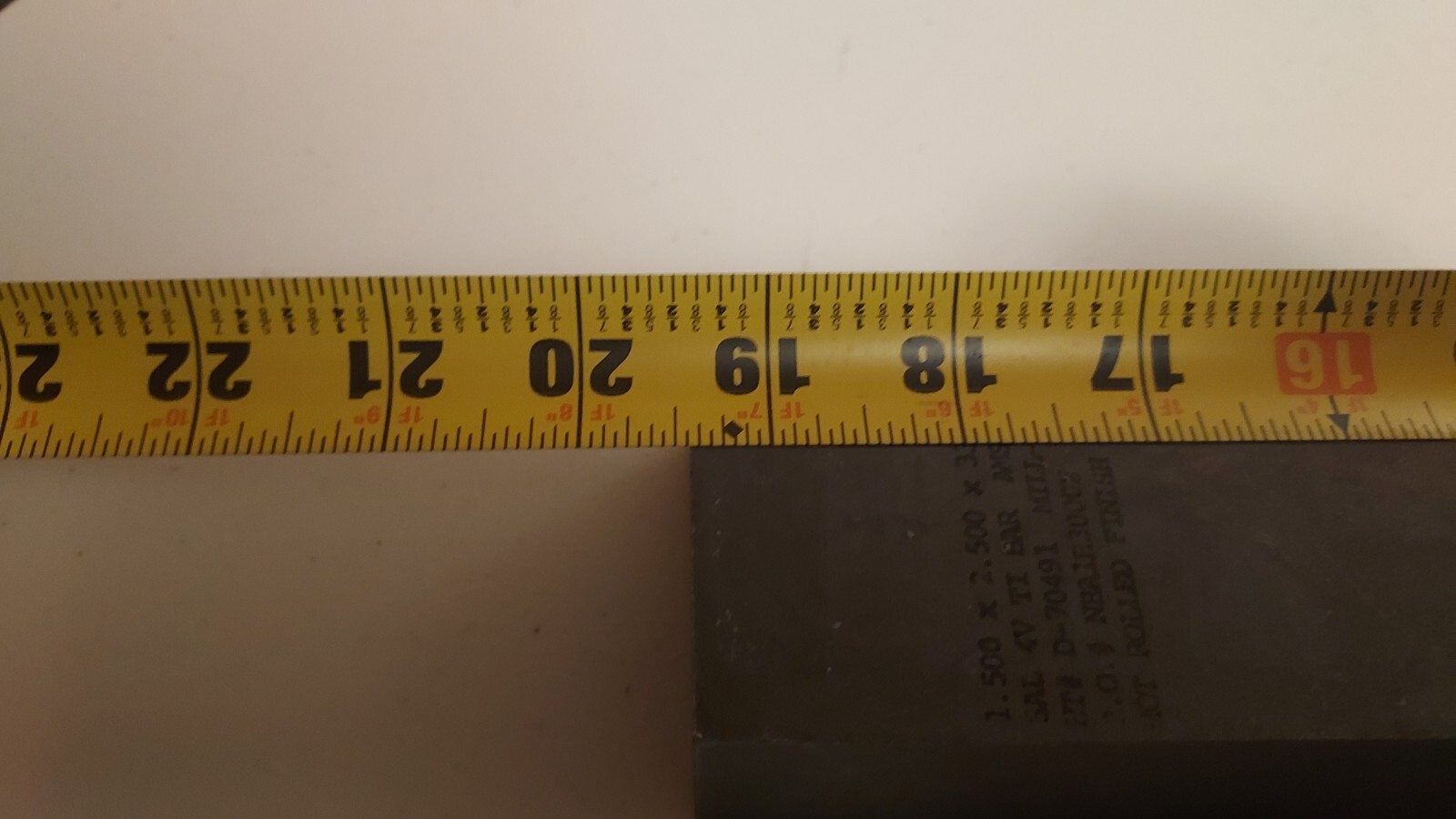 Titanium Bar Stock. 1.5″x2″x19.5″. 13lbs