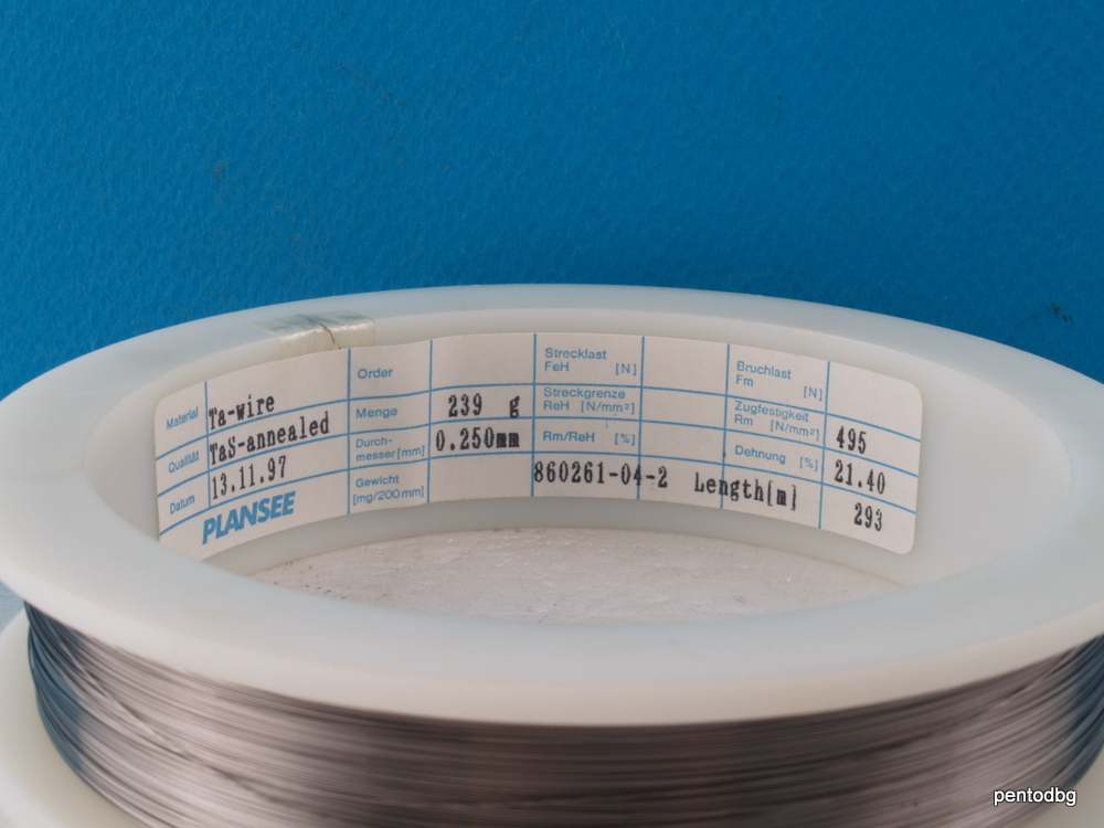 TANTALUM WIRE 2m~6,5 ft 0.250mm 0.01 in 30 AWG Ts-ANNEALED PLANSEE AUSTRIA