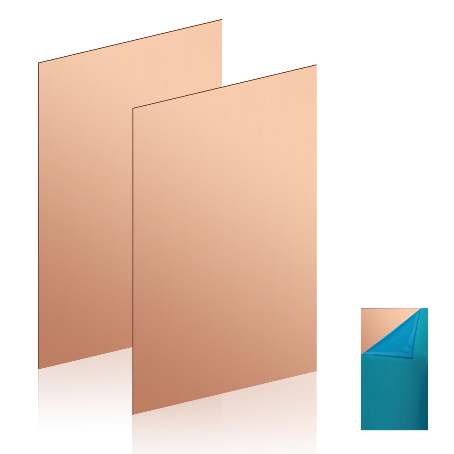 Copper Sheet, 2 Pieces of Copper Plates 6″×4″-24 Gauge(0.5mm) Thickness, 99% …