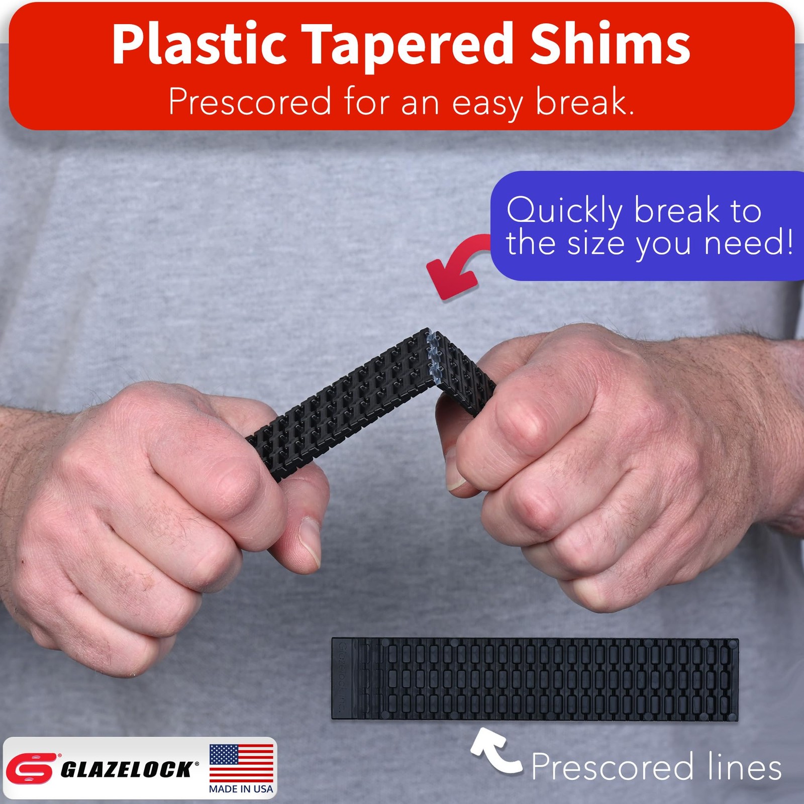 Prescored Plastic Shims for Leveling (36 Pack) 7-3/8-Inch Length – Profession…