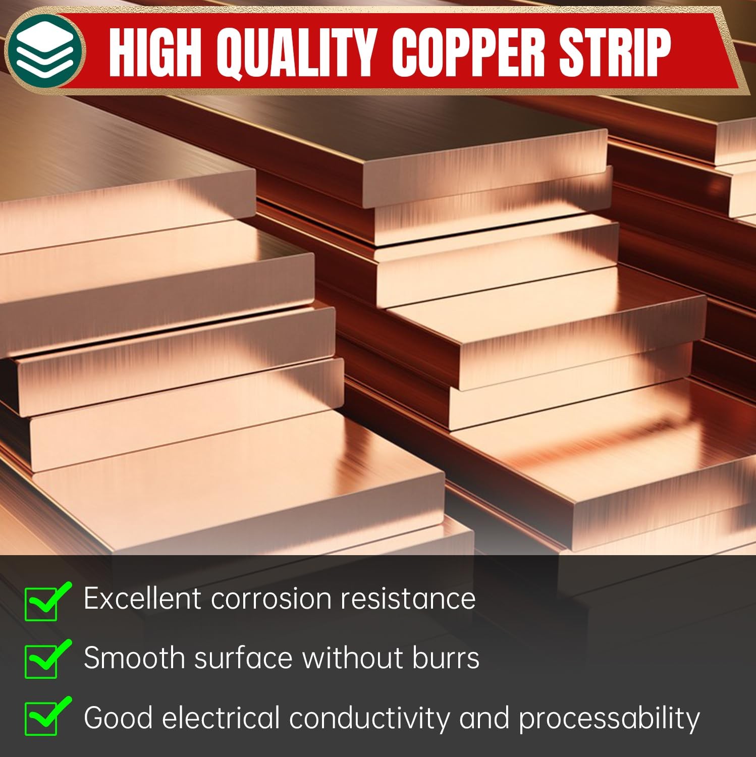 1/8″x3″x12″ Copper Flat Bar, C110, Soft Annealed, for Crafts & DIY
