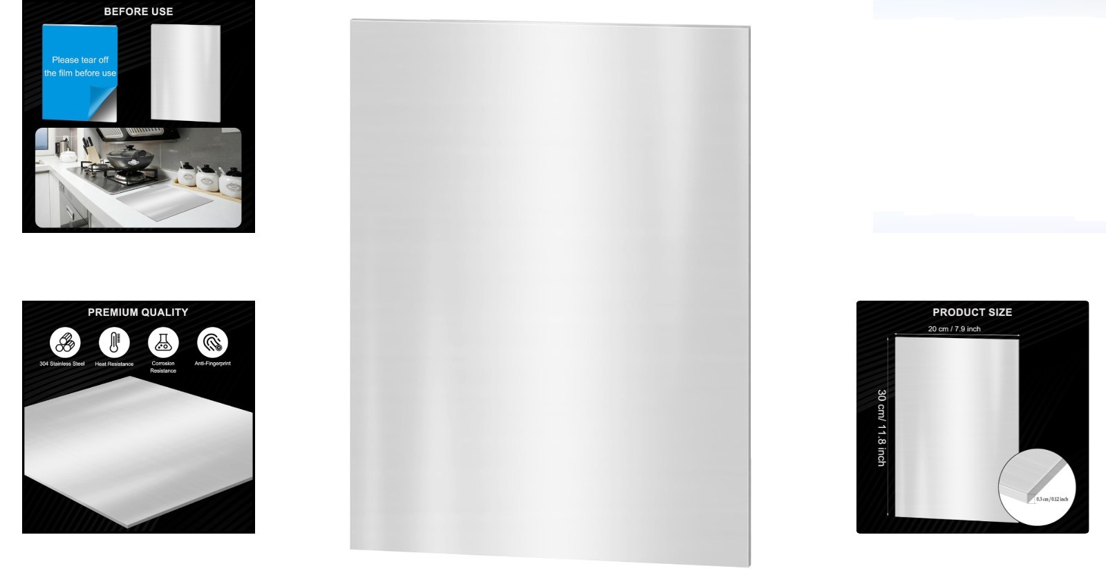 8×12 inch 304 stainless steel sheet 1/8 inch thickness craft metal plate