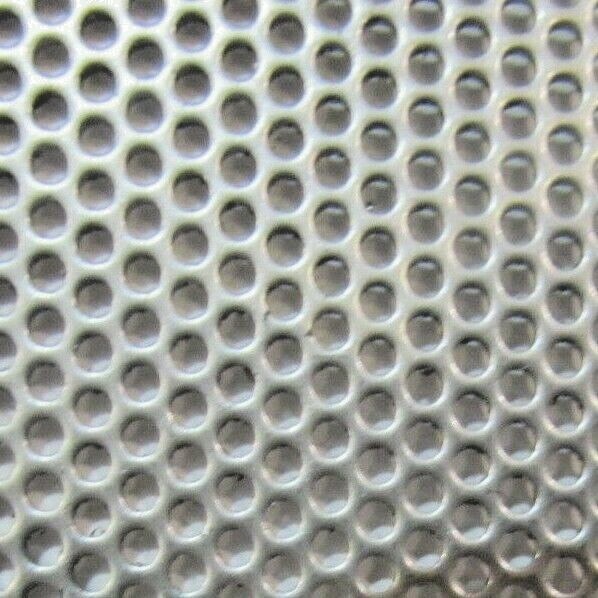 1/16 HOLES ON 3/32 CENTERS- 20 GA.STAINLESS PERFORATED SHEET- 11-1/2″ x 12″
