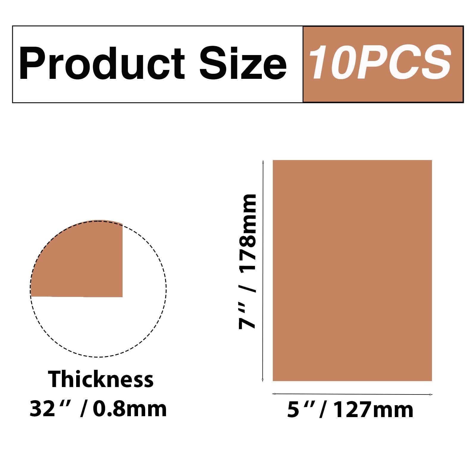 10 PCS Rose Gold Anodized Aluminum Sheet 5x7x1/32 Inch Metal Plate Engraving