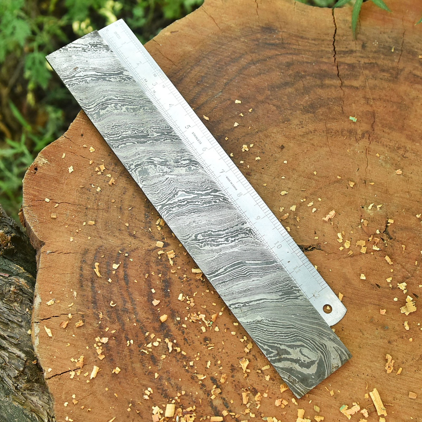 7 MM Hand Forged DAMASCUS STEEL PLATE 14”x 2” Flat Bar Billet Bar