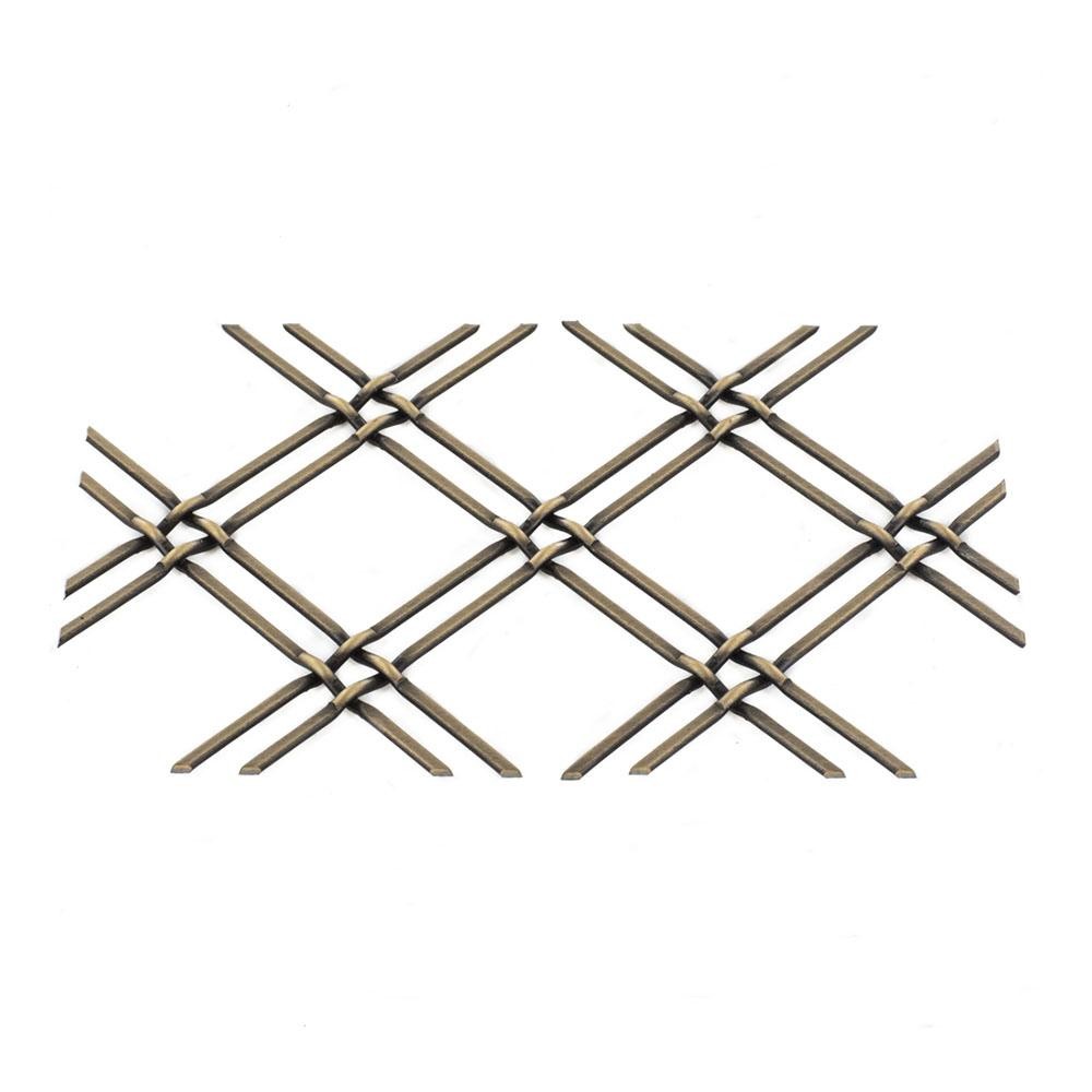 18in x 48in Flat Crimp | Antique Brass | Woven Wire Grill – Kent Design 114 1/4