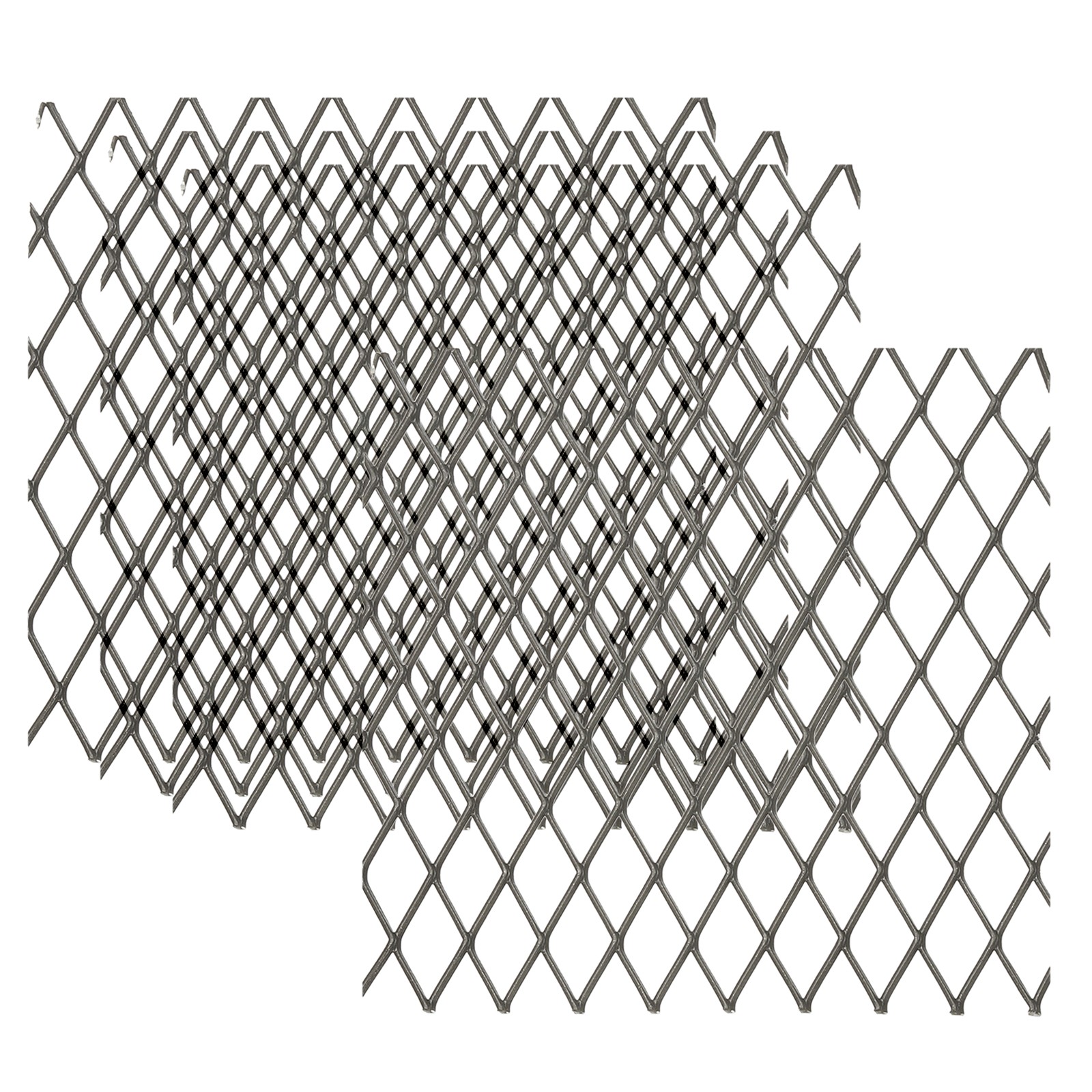 4″L x 4″W Universal Car Grill Mesh, 4Pcs 10x20mm Diamond Hole, Black