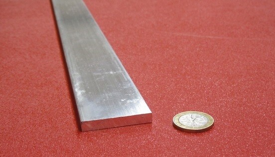 6061 T6 Metric Aluminum Bar, 6 mm Thick x 40 mm Wide x 3 Ft Length