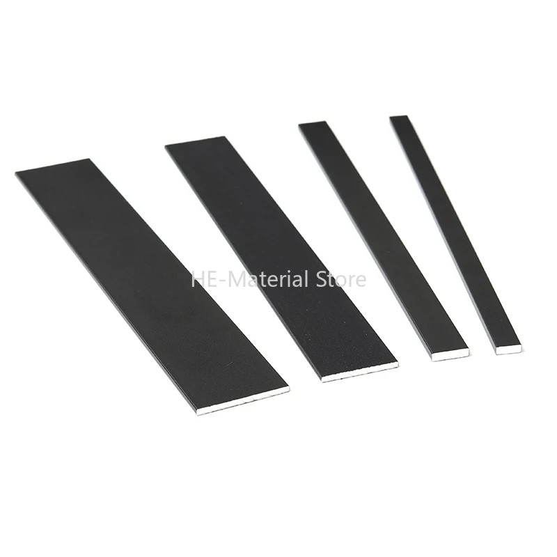 2Pcs Black Aluminum Flat Bar Thick 1.5-5mm Decorative Aluminum Alloy Strip Sheet