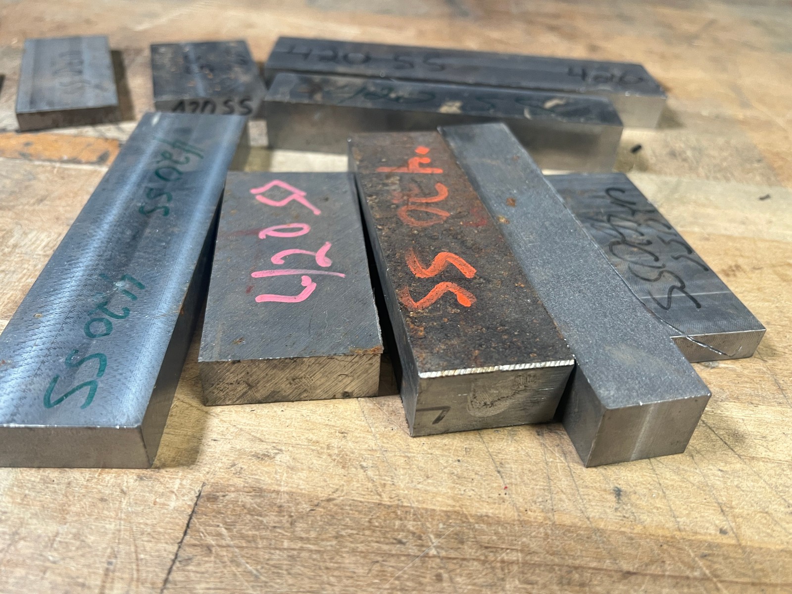 420 Stainless steel SS flat bar stock , tool steel lot, cut offs knife making