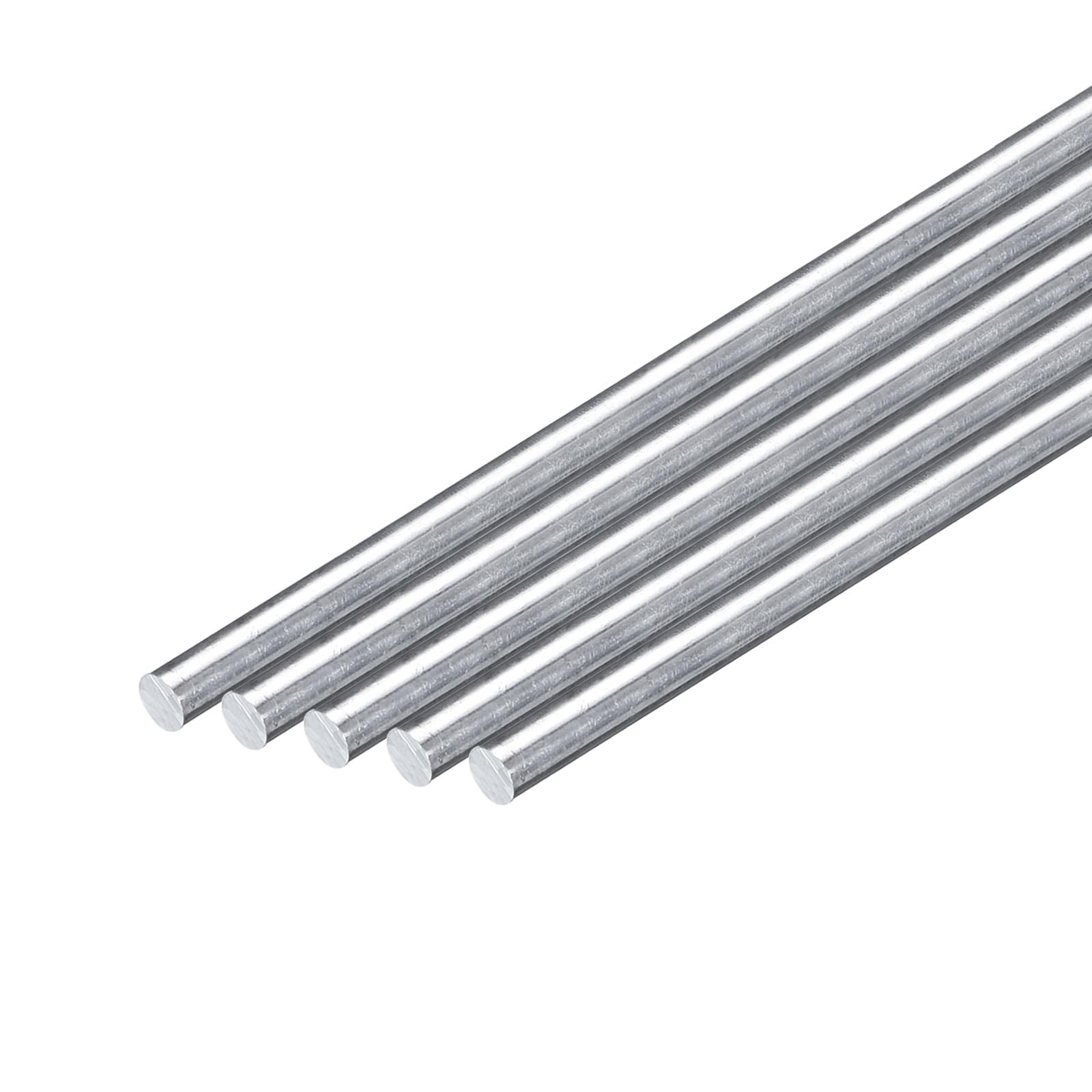 uxcell 10Pcs 3/16″(4mm) Dia Round Aluminum Rod, 4mm x 305mm, Silver