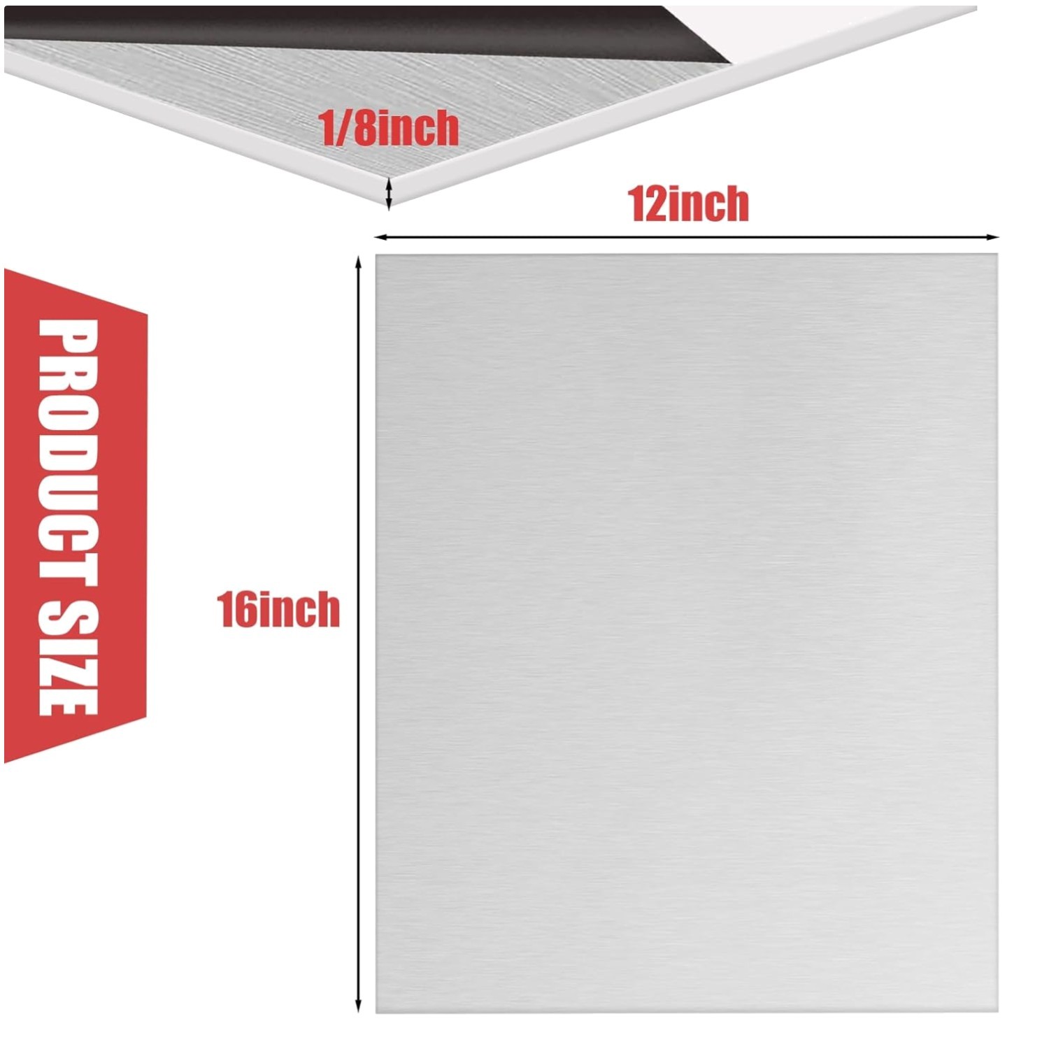 2PCS 6061 Aluminum Sheet Metal, 12″ x 16″, 1/8″ Thickness