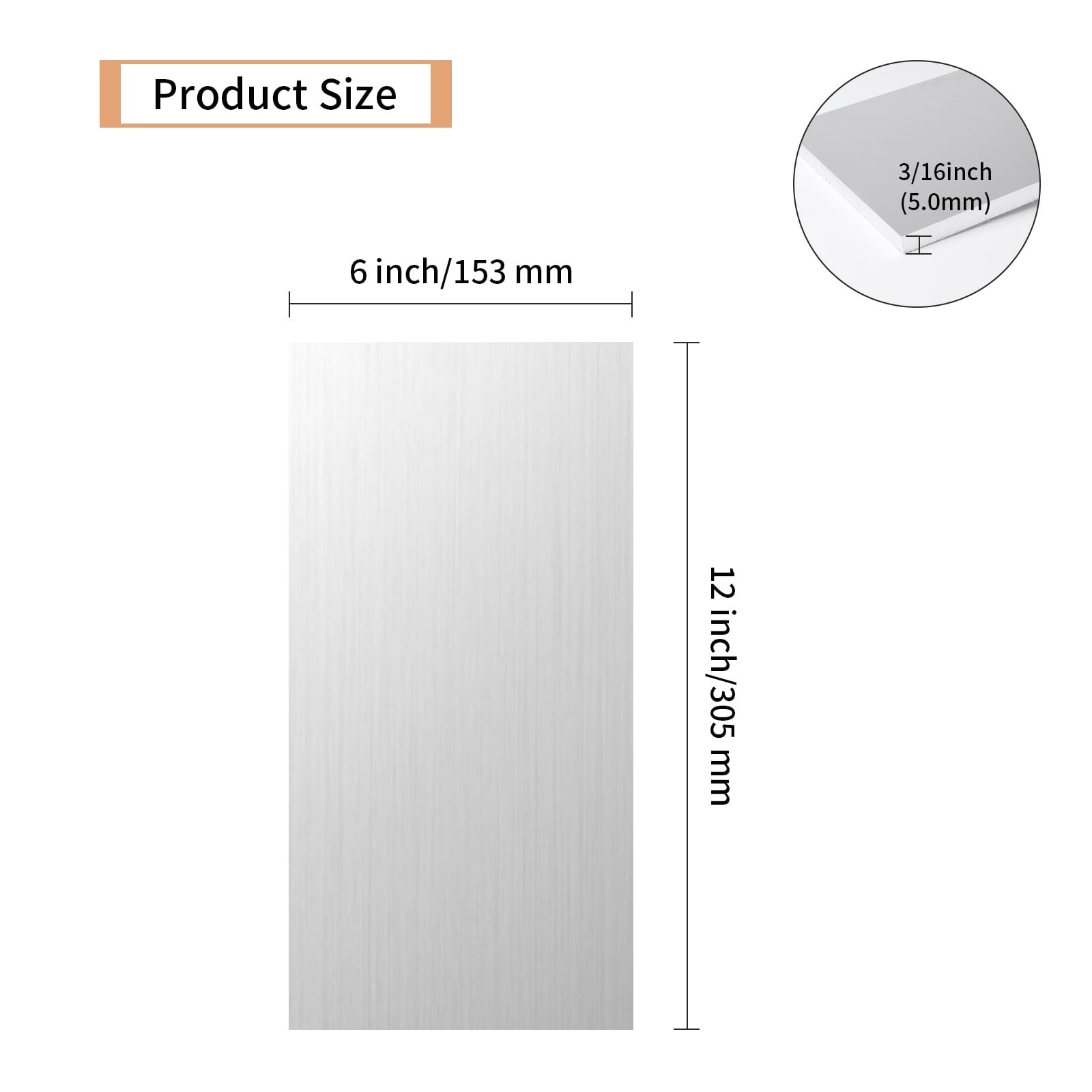 1PCS 6061 Aluminum Sheet Metal 3/16″ x 6″ x 12″, Aluminum Plates Covered with…