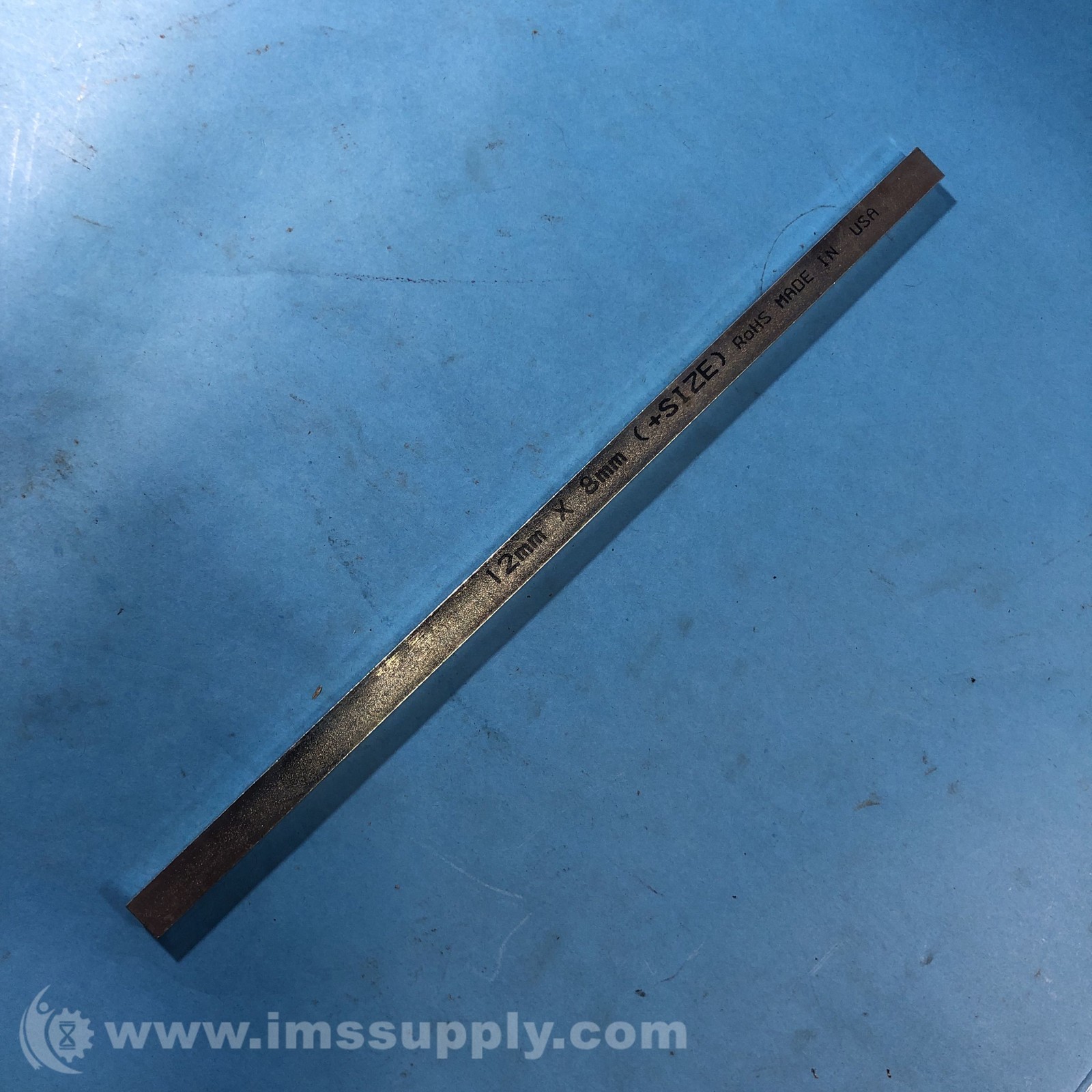 92288A245 Key Stock, 8MM X 12MM, 12IN, Zinc-plated Steel FNIP