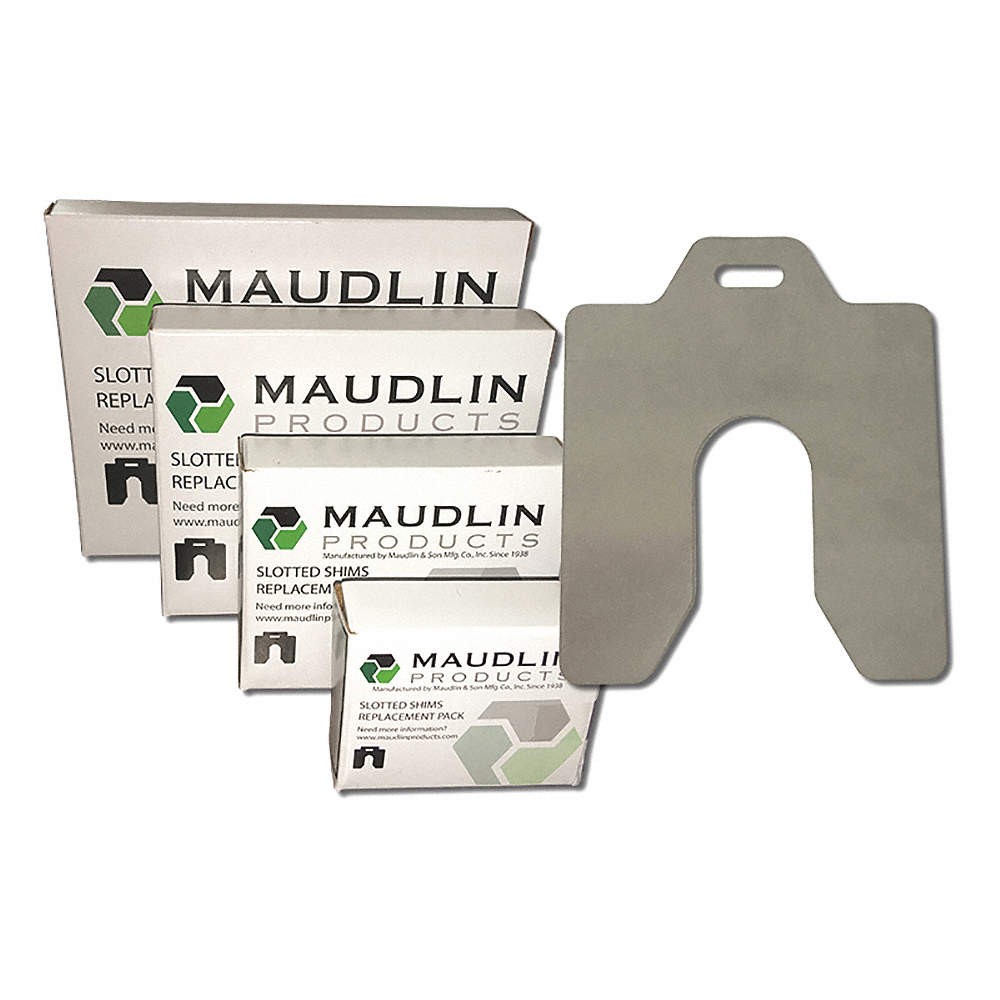 MAUDLIN PRODUCTS MSA125-5 Slotted Shim,Tabbed,0.125″ Thk,2″ L,PK5 2NZL3