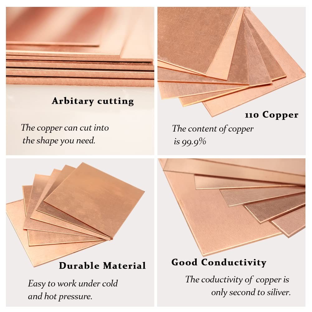 Versatile 22 Gauge Copper Sheet 7.9″ x 7.9″ – Perfect for Crafts & Home Projects