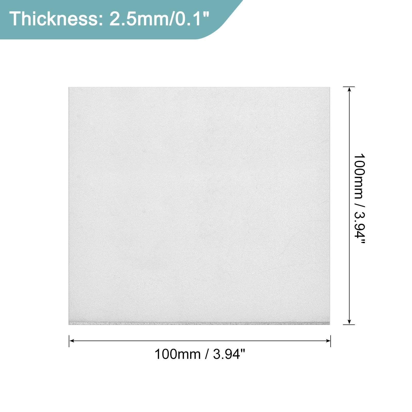 Titanium Plate Sheet 100x100x2.5mm, GR2 Alloy Metal for Industrial Machinery