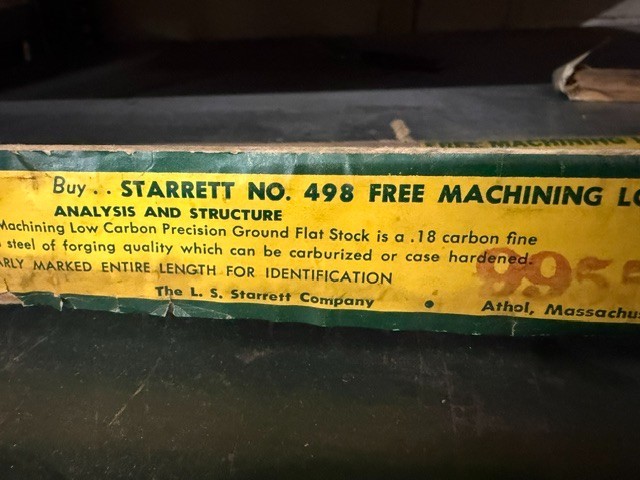 Starrett 1/16 x 3/4 x 24″ No. 498 Low Carbon Ground Flat Stock – Rust – Old