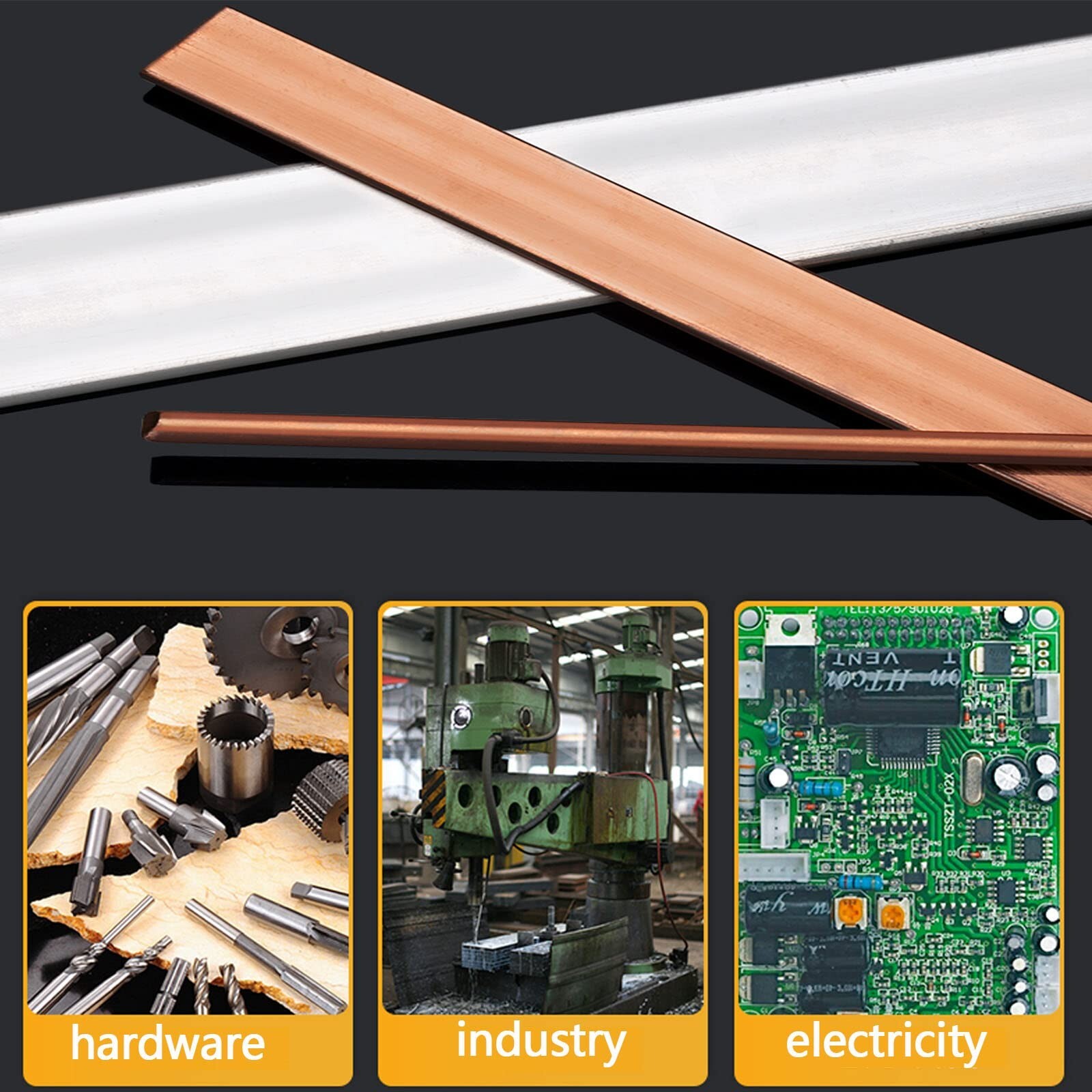 1/8″ x 1″ C110 Copper Flat Bar 12″ Long, Copper Bus Bar 1/8″ x 1″