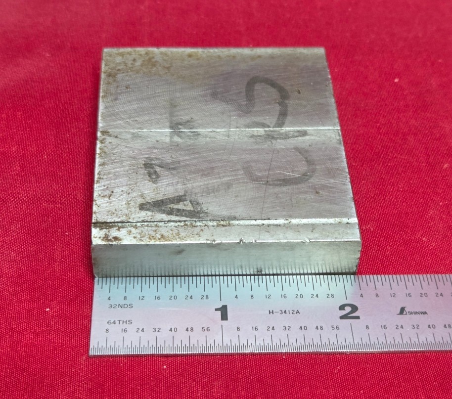 A36 Cold Rolled Steel Block Billet 2.48″ Long, 2.13″ Wide, 0.46″ Thick – 11 Oz.