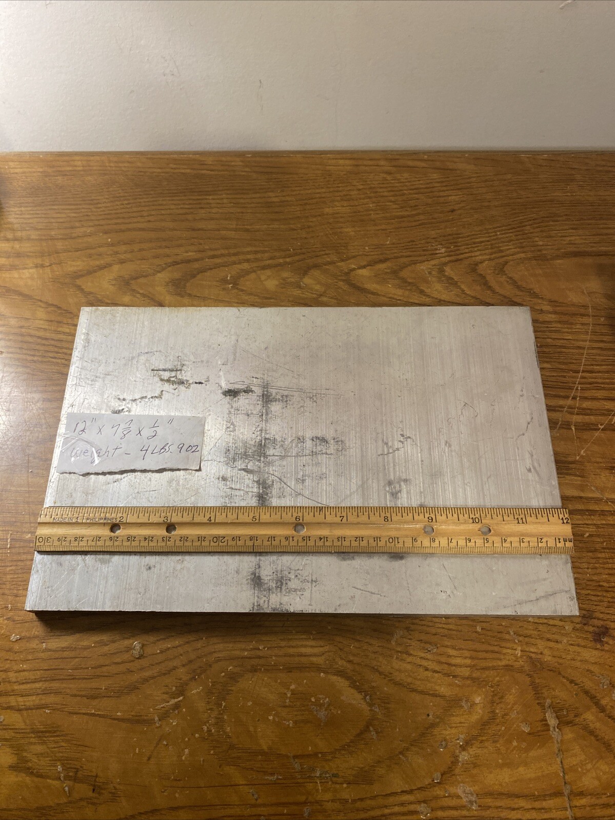 .5″ thick 1/2 Aluminum PLATE 12” X 7 7/8”