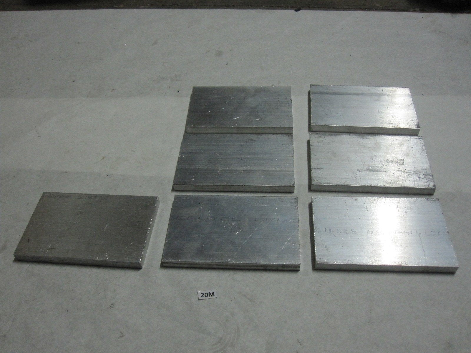 6X Aluminum 6061 T6511 Each Plate is 2lb 7oz 7-7/8” x 5” x 5/8”