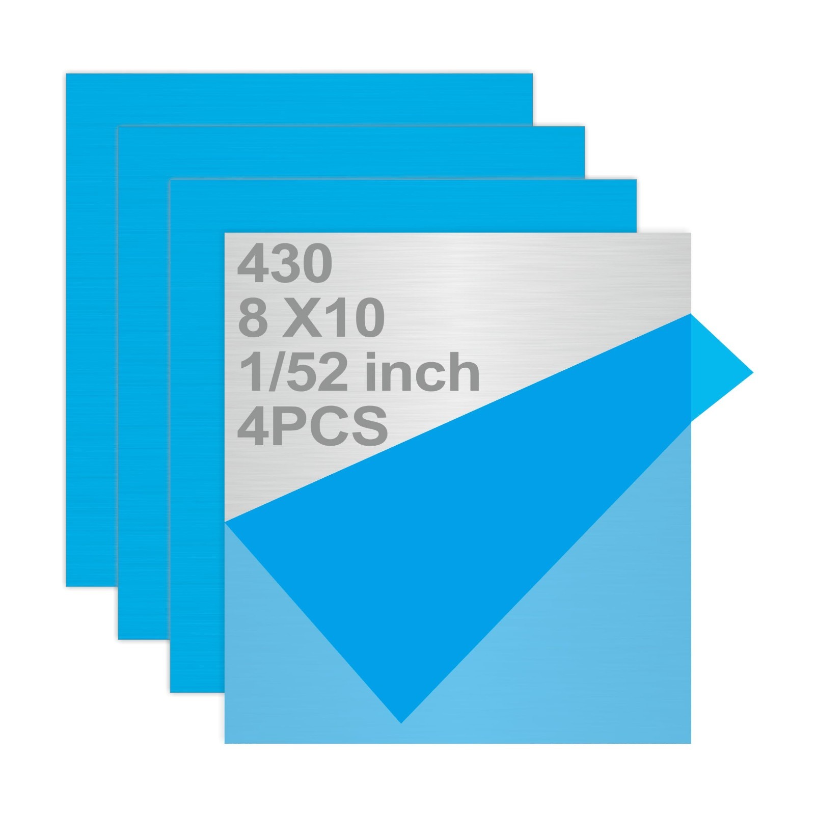 Stainless Steel Metal Sheets 8″ x 10″ x 1/52″ – Crafting & Mounting Plates (4PCS
