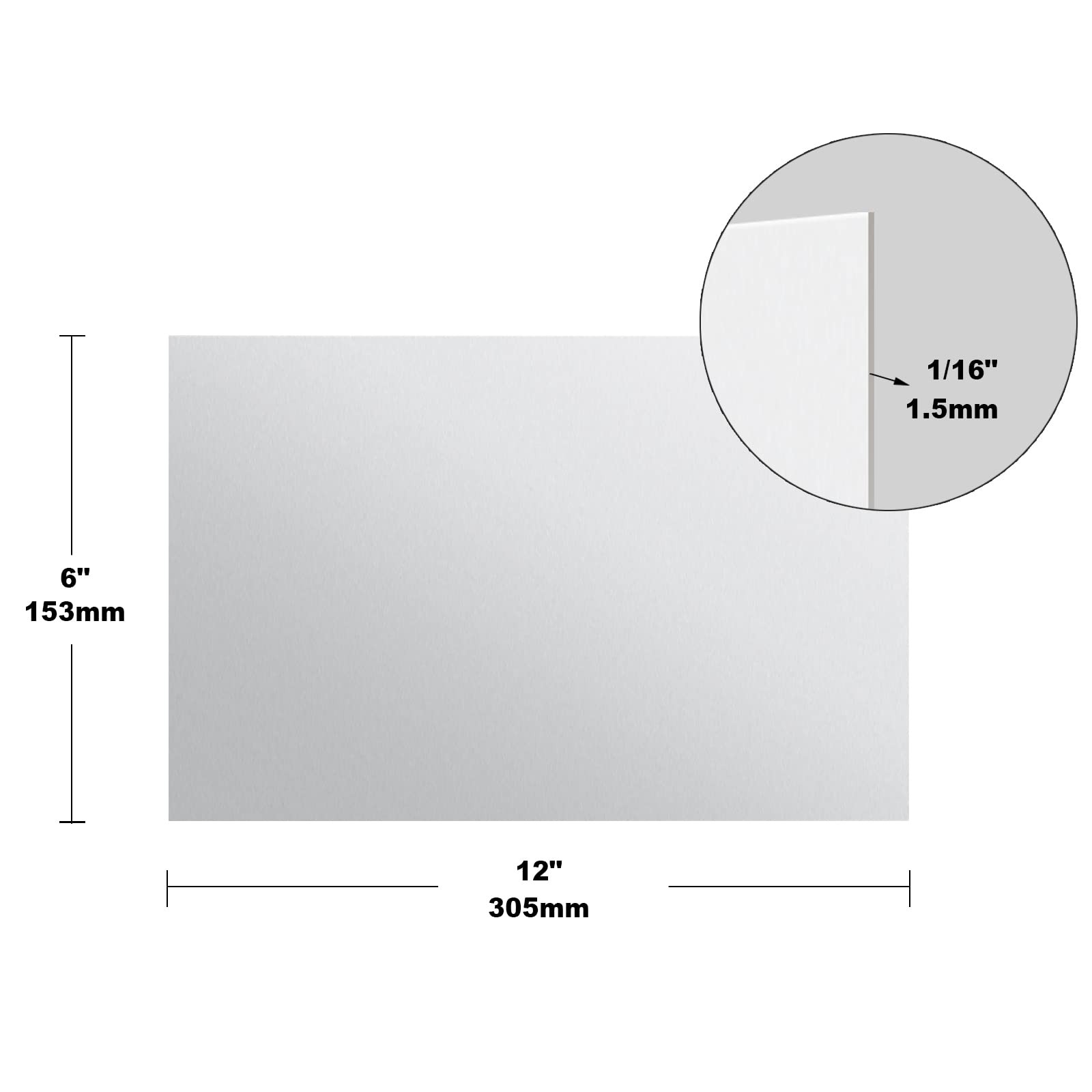 6061 Aluminum Sheet Metal 6x12x1 5mm Rectangle Plate Protective Film Flat