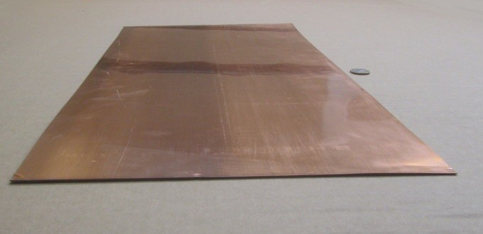 101 Copper Sheet 1/8 to 1/4 Hard .032″ Thick x 12.0″ Wide x 24.0″ Length