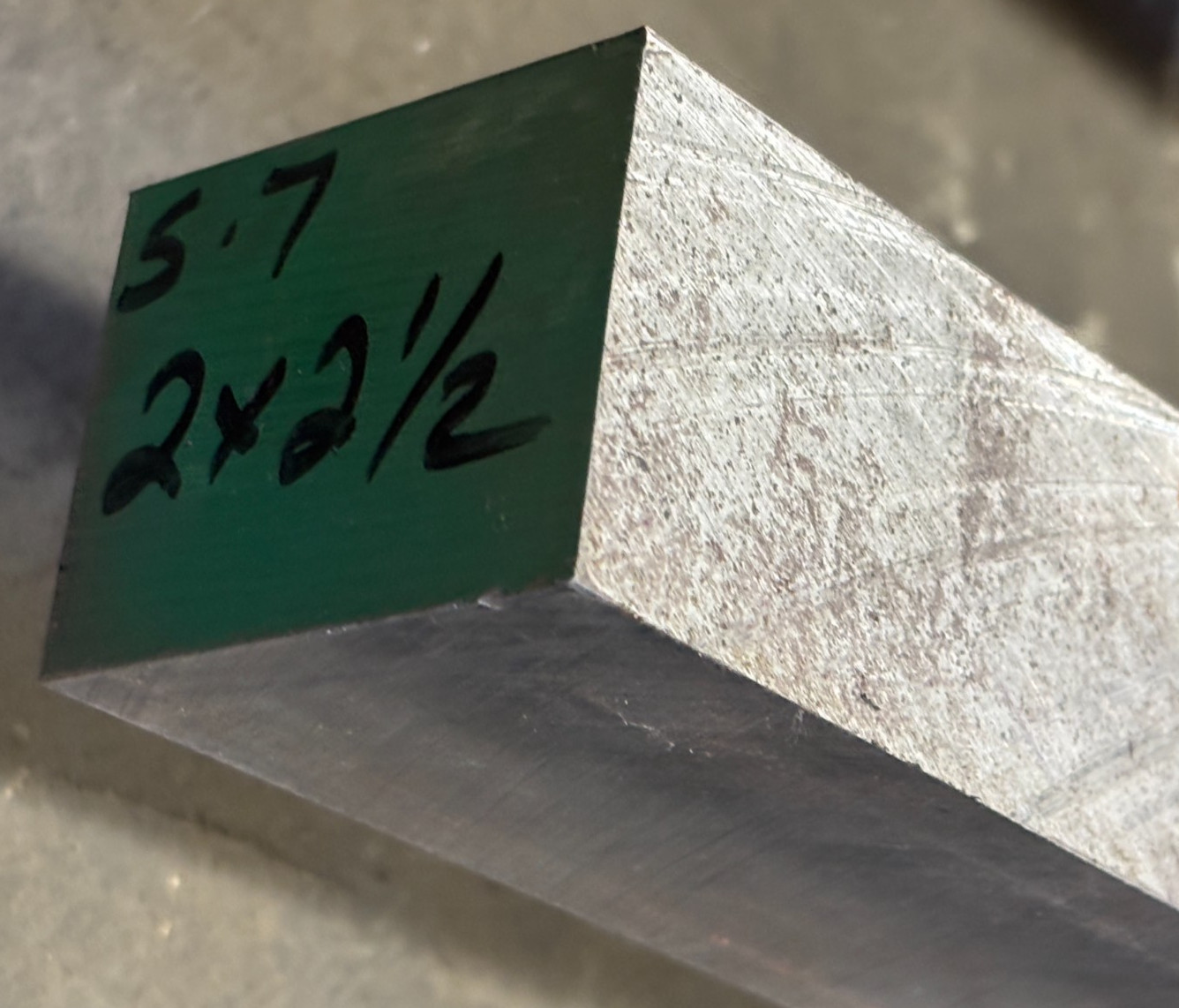 S7 Tool Steel 2″ x 2-1/2″, 12″ long bar, Decarb free, S-7 OVERSIZE