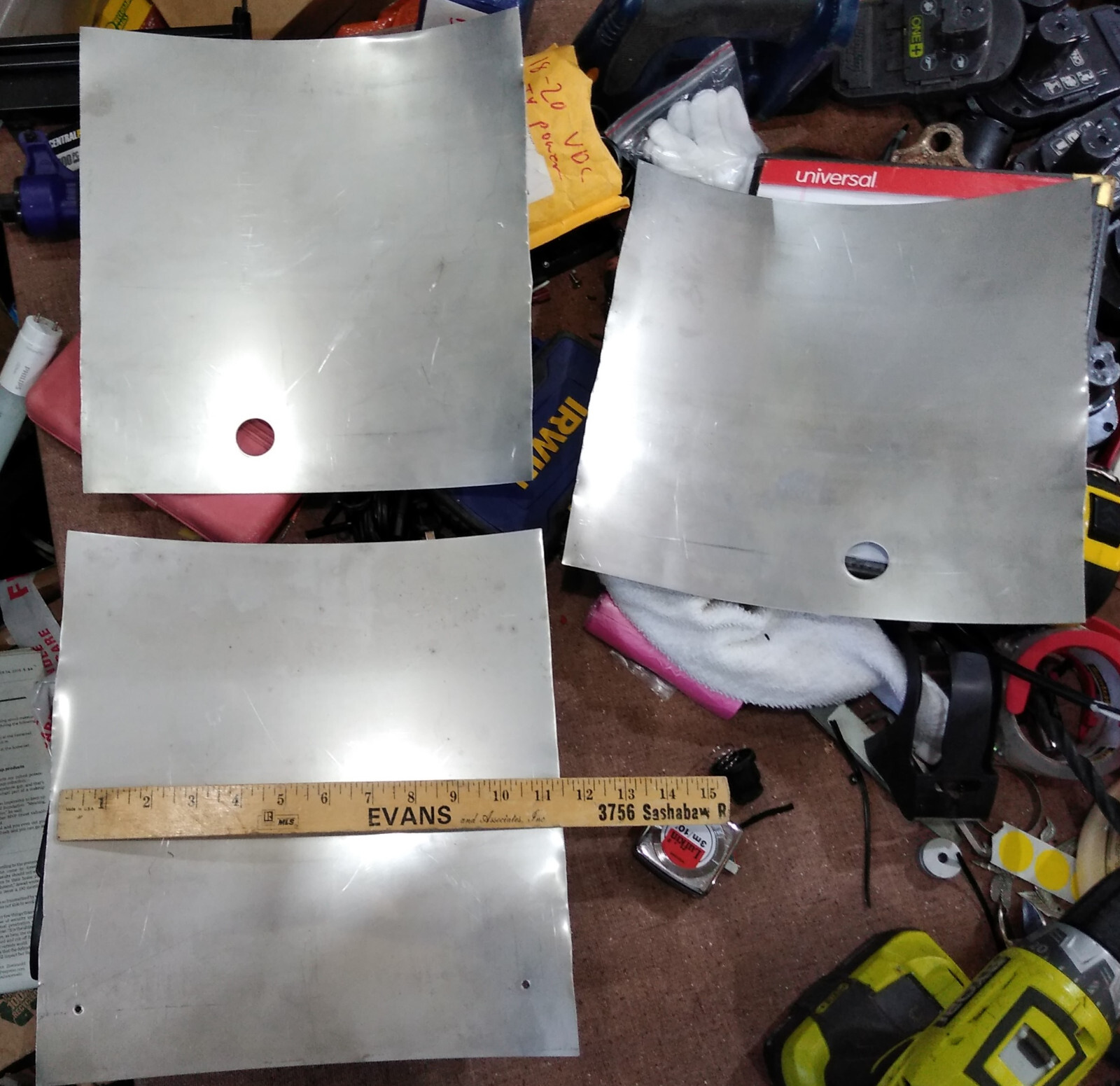 25BB83 STAINLESS STEEL SHEET, 3 PCS, 11″ X 10″ NET, 12″ X 11″ GROSS, 0.016″