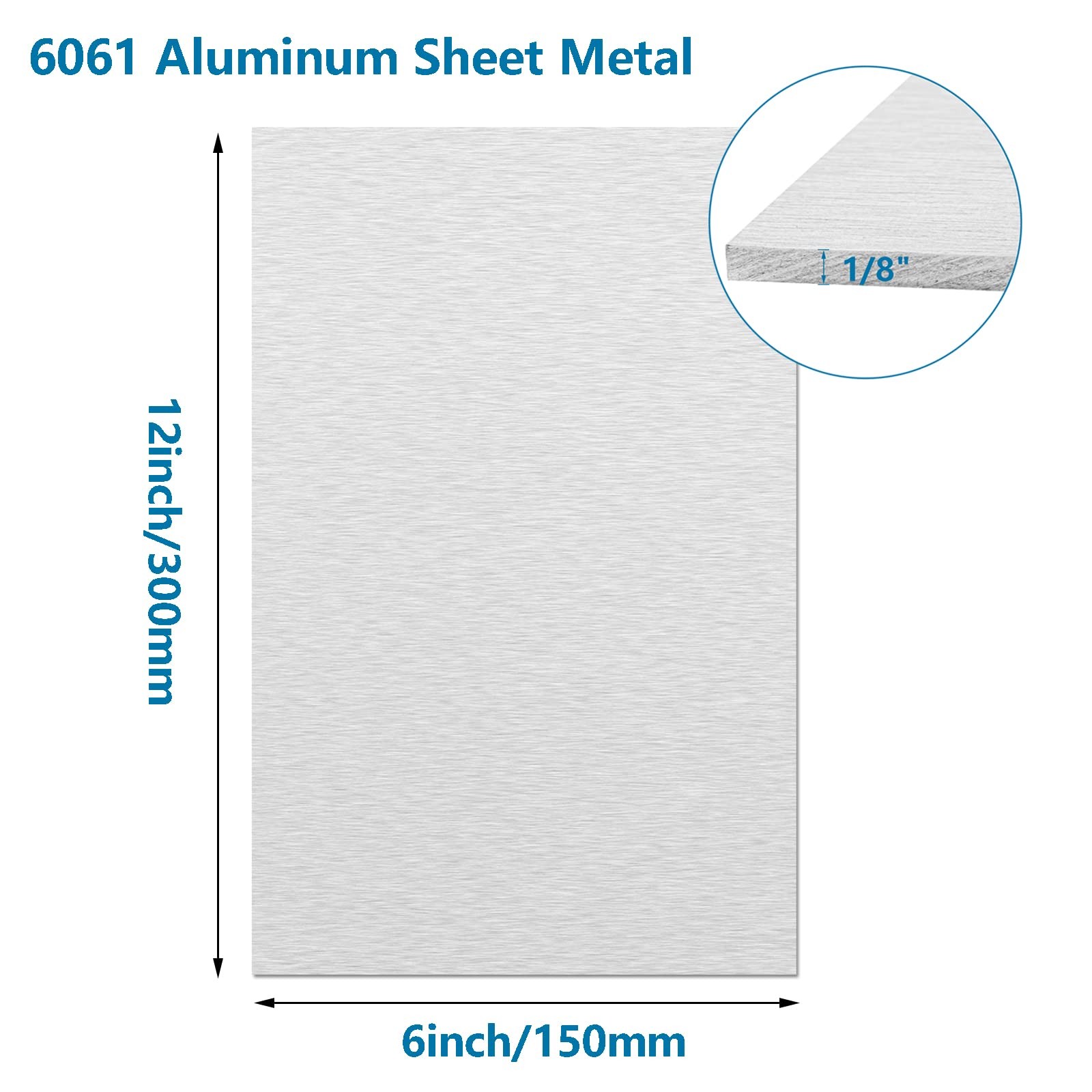 2 PCS 6061 Aluminum Sheet Plates 6x12x1/8 Inch Heavy Duty 3mm Thick Framing