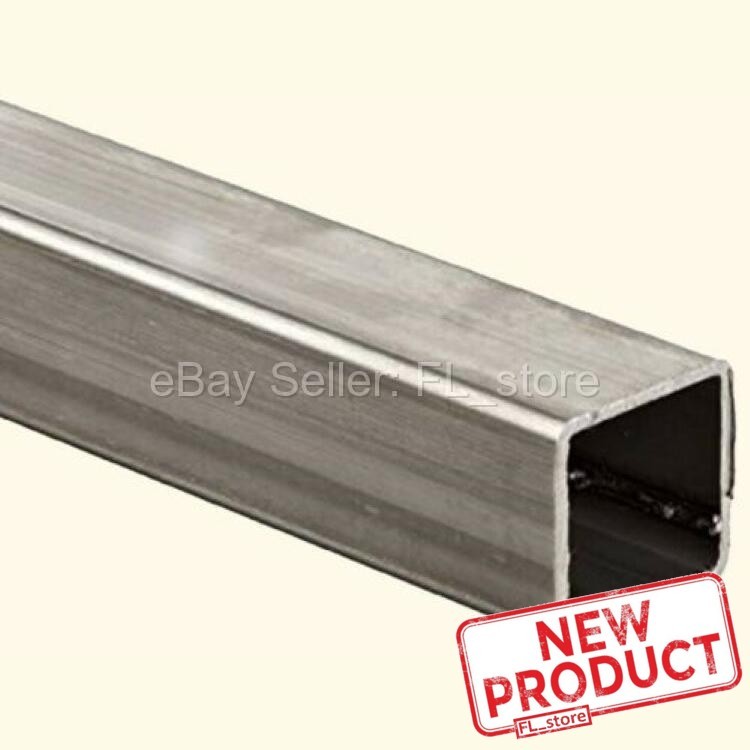 Stainless Steel Square Hollow Tube 1-3/8 I.D. x 1-1/2 O.D. x 6 Feet Long 304 NEW