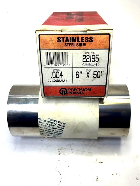 PRECISION BRAND SHIM 22195 STAINLESS STEEL 6″X 26-1/2″, .004