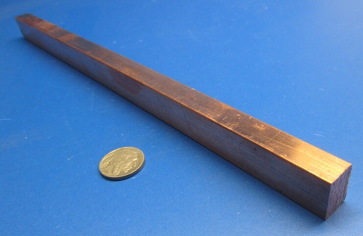 182 Copper Bar 1/2″ Thick x 3/4″ Wide x 1 Foot Length