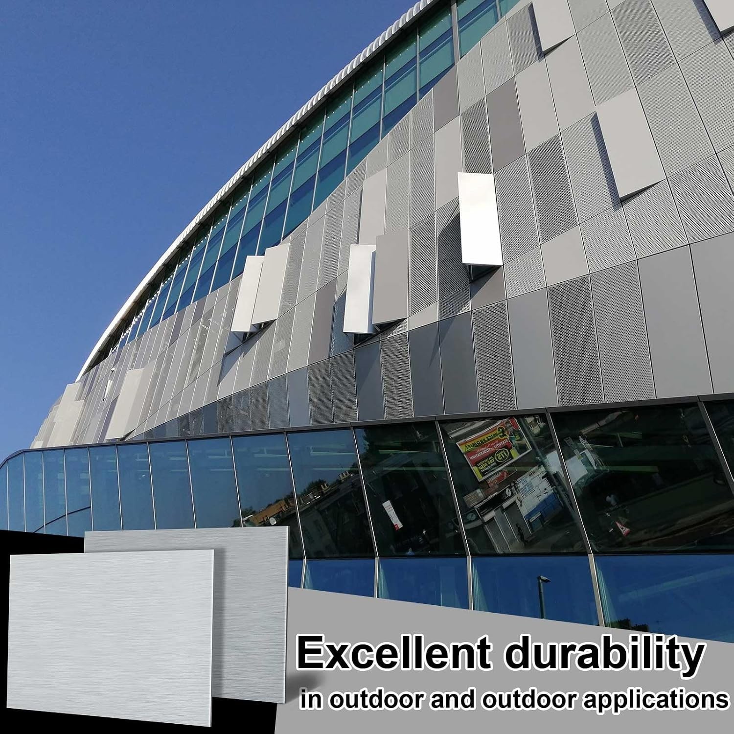 2 PACK 36″x24″ Aluminum Composite Panel, 1/4″ Thick Rectangle Brushed Silver