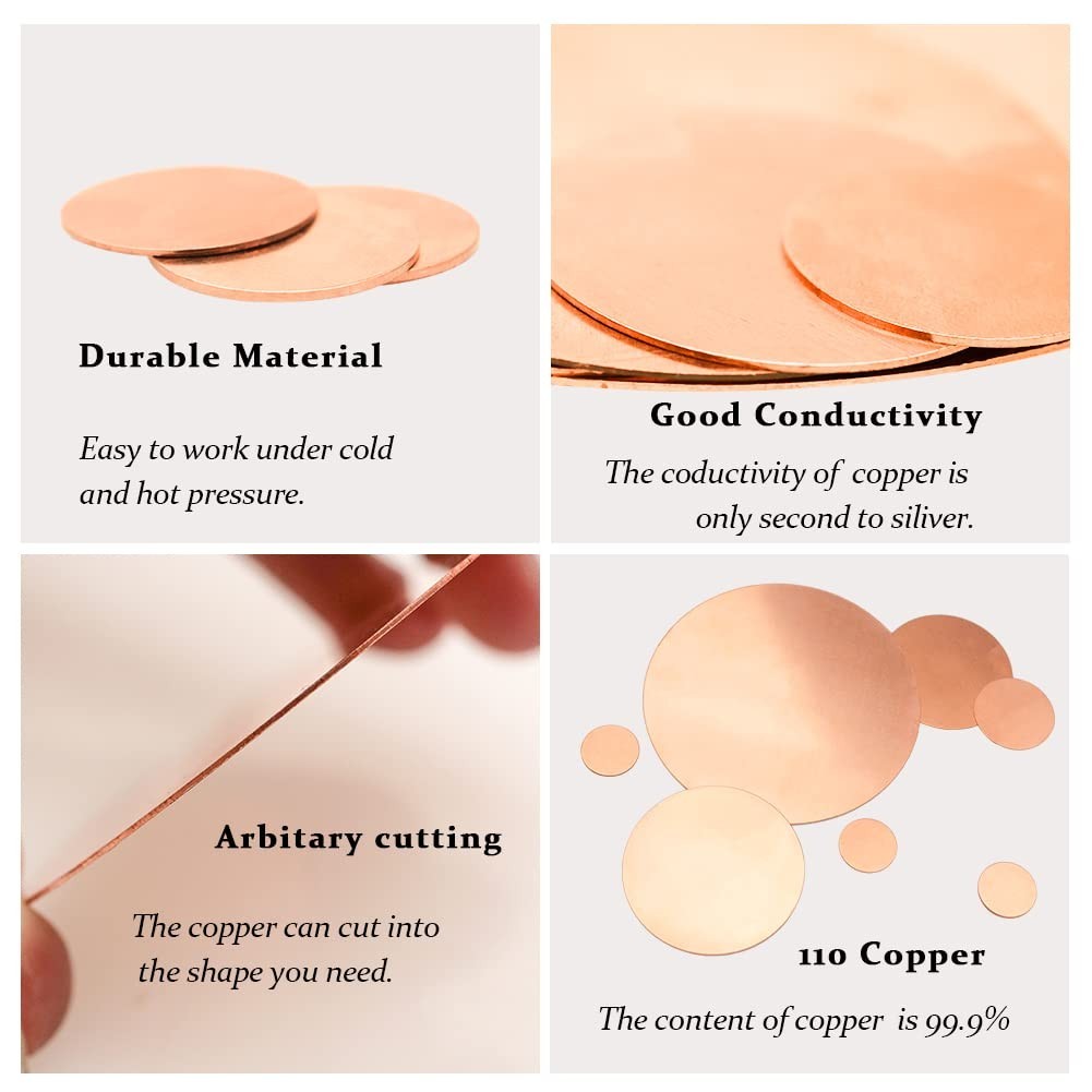 5 Pack of 3” Reddish-Brown Copper Plates – Perfect for Crafting & Engraving
