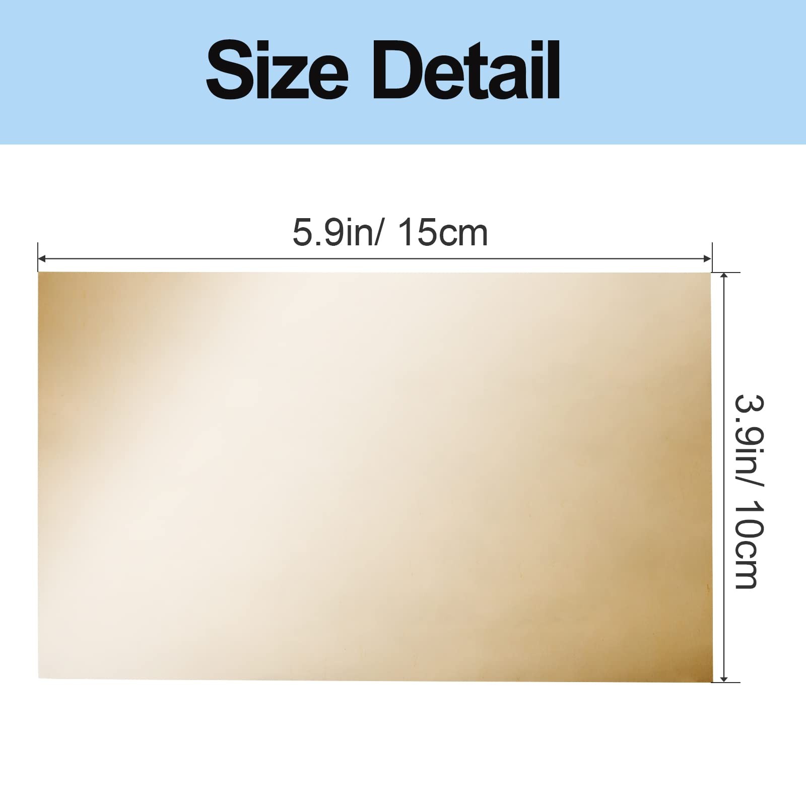 Brass Sheet, Shim Stock Assortment, 6″ Length x 4″ Width, Beige