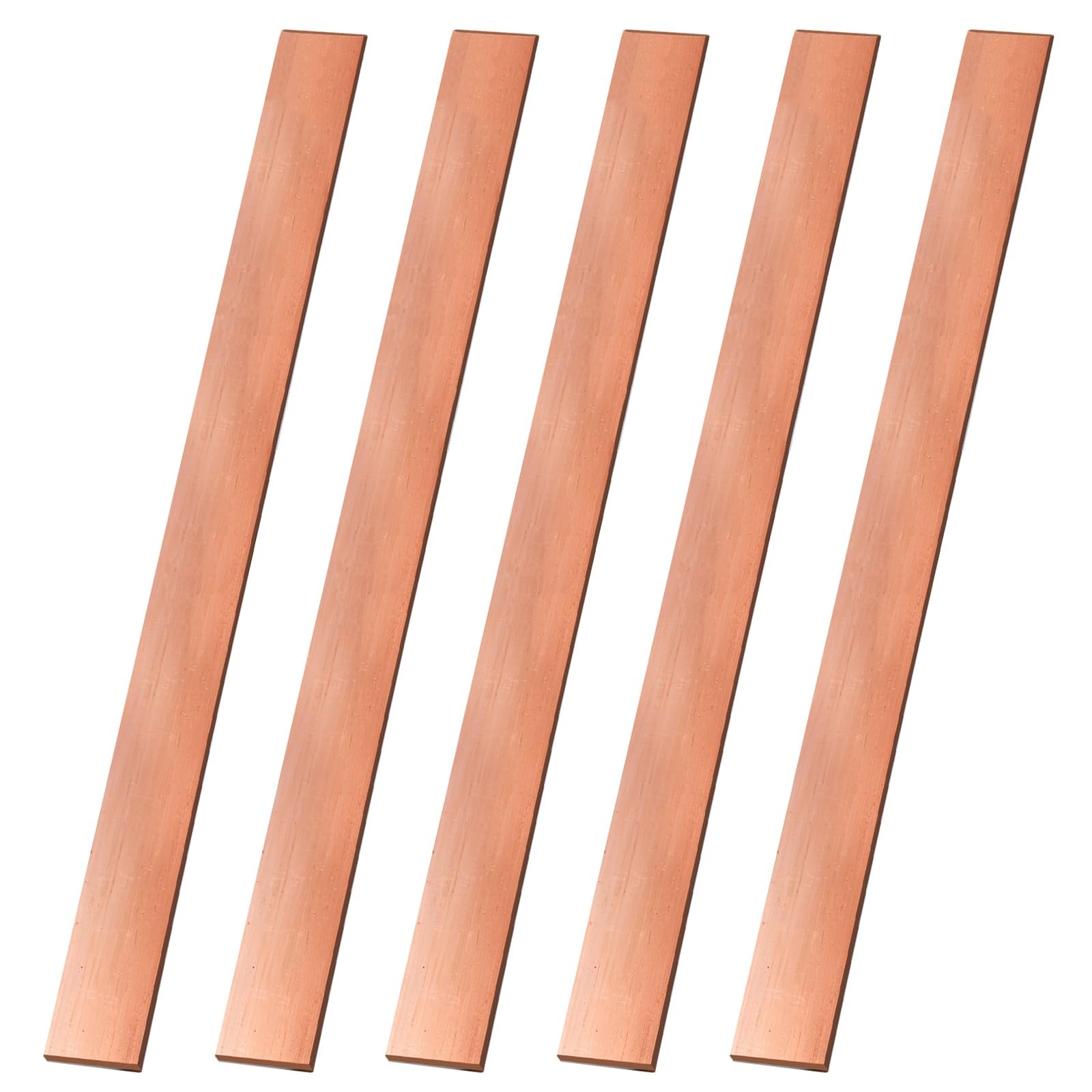 5 PCS C110 Copper Flat Bar 0.02x1x15.7 Inch 0.5x25x400mm Metal Stock DIY