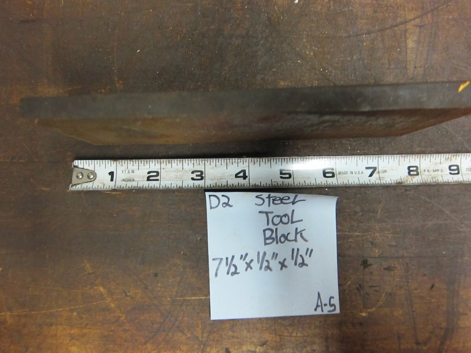 D-2 Tool Steel 7.5” x 0.5″ x 0.5” Thick D2 Tool Steel Block
