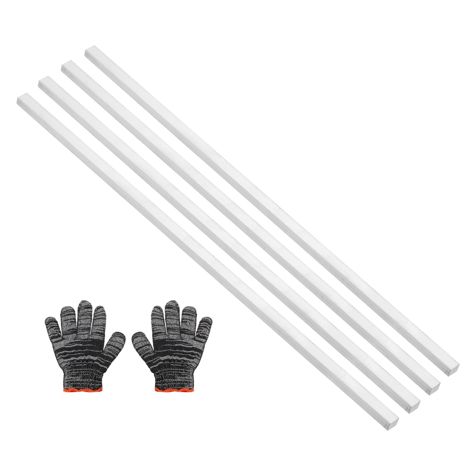 Square Aluminum Flat Bar, 5 x 5 x 305mm T6511 Solid New Mill Stock, 4Set