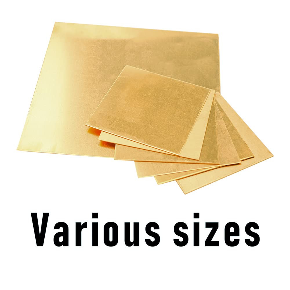 H62 Brass Plate 12 Gauge 0.079X5.9X5.9 Inch Sheet Metal for Craft 1 PCS