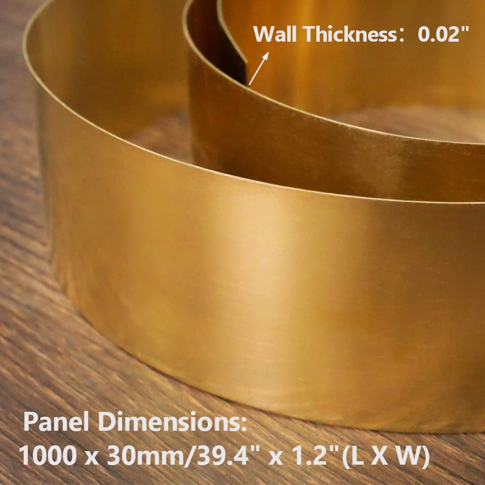 Brass Sheet Roll Precision Metal Strip Plate DIY Crafts 24 Gauge 1.2×40 Inch